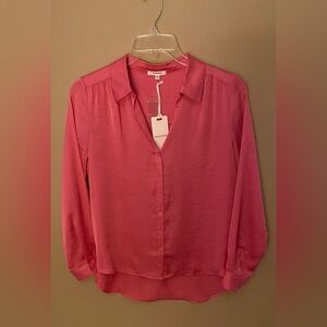 Pleione Women's Pink Button Down Shirt